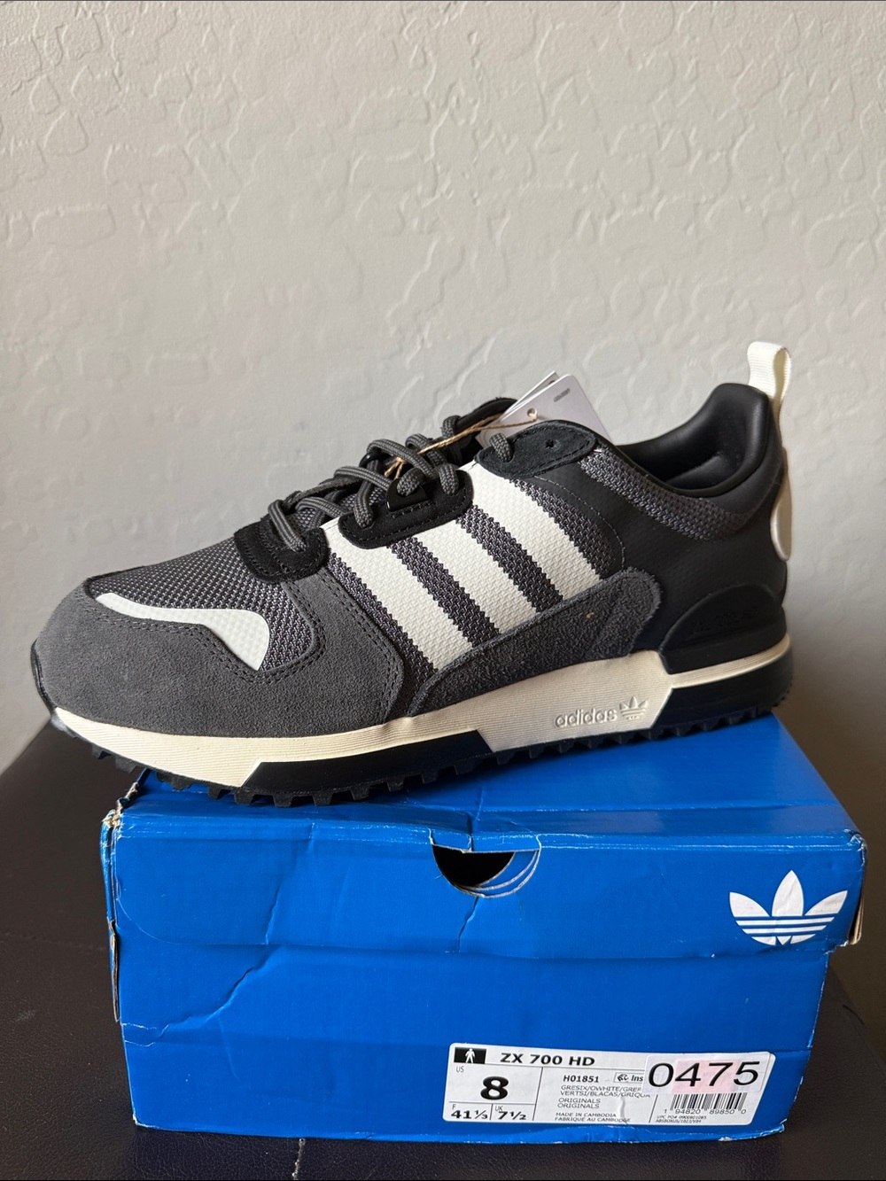 adidas ZX 700 HD Athletic Shoes in Black, Gray, White